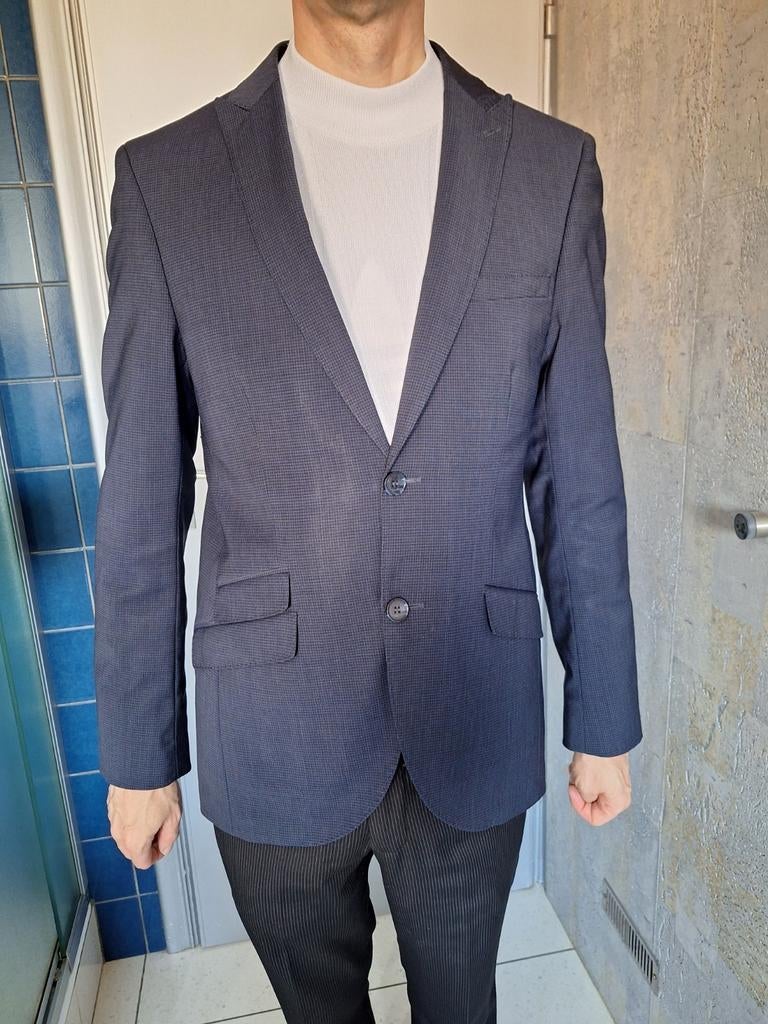 veston bleu foncé homme, Angelo Litrico, taille 46, Enlèvement, Porté, Bleu, Taille 46 (S) ou plus petite