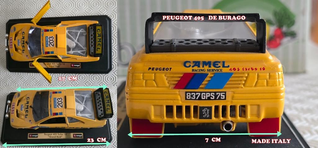 PEUGEOT 405  CAMEL RACING    DE BURAGO    MADE ITALY, Envoi, Burago