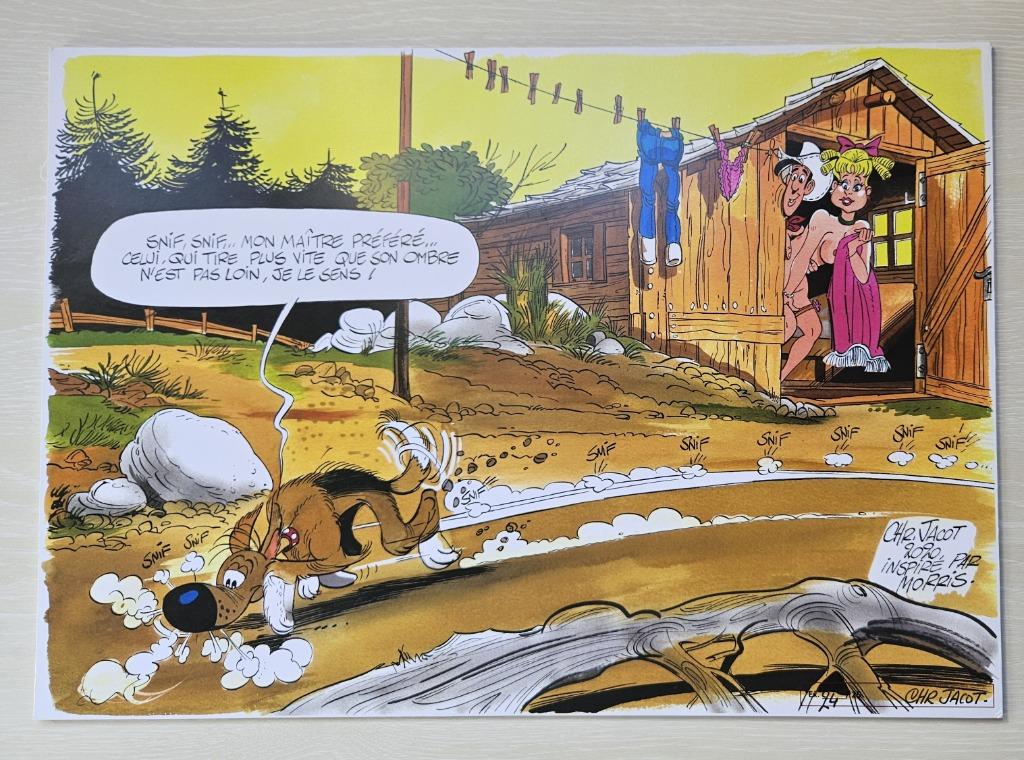 Estampe hommage Morris 42x30 Neuf, Livres, BD, Une BD, Envoi, Comme neuf, Jacot(Morris)
