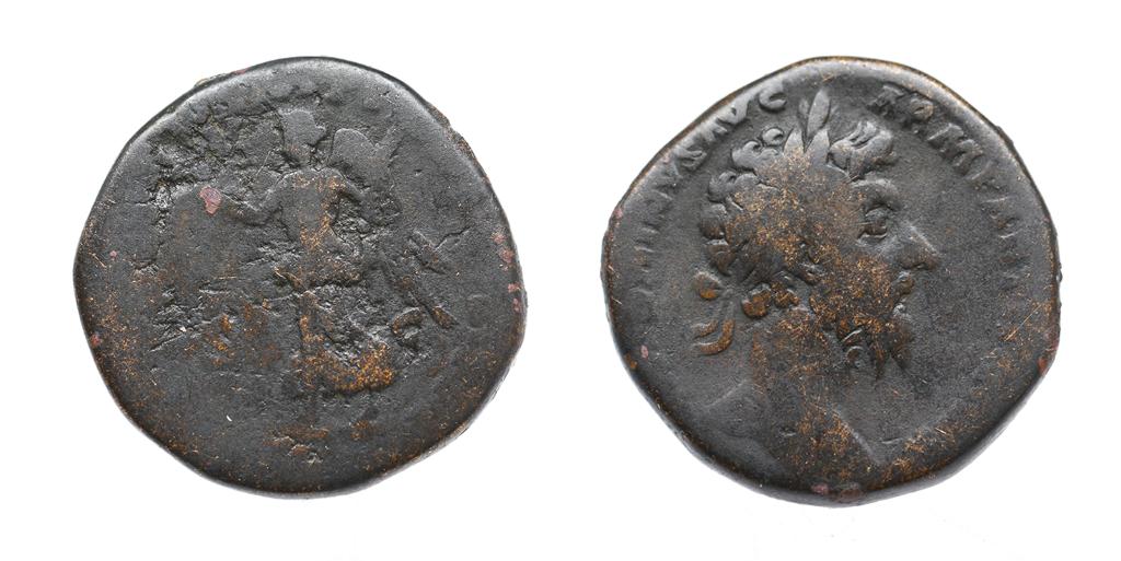 Monnaie romaine, Marcus Aurelius, Sestertius, 176-177, Rome, Envoi, Italie, Monnaie en vrac
