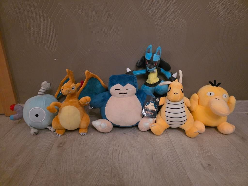 Pokémon knuffels Charizard, Snorlax, Dragonite, psyduck, Kinderen en Baby's, Ophalen, Nieuw, Overige typen