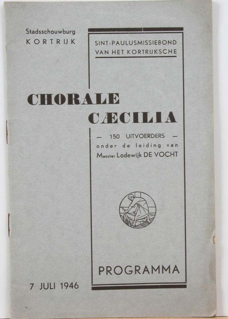 Programmaboekje Chorale Gaecilia  Optreden te Kortrijk, Verzamelen, Muziek, Artiesten en Beroemdheden, Gebruikt, Boek, Tijdschrift of Artikel