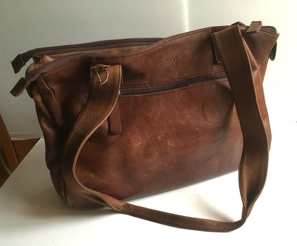 sac à main/sac pour ordinateur portable Saccoo Amsterdam, Enlèvement ou Envoi, Utilisé, Brun, Sac à main