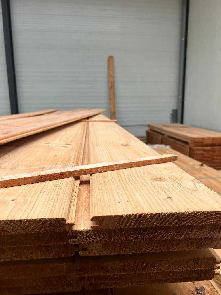 Red class geïmpregneerd dakbeschot 1.8x19.5x300/400 cm, Jardin & Terrasse, Poteaux, Poutres & Planches, Neuf, Planches, 250 cm ou plus