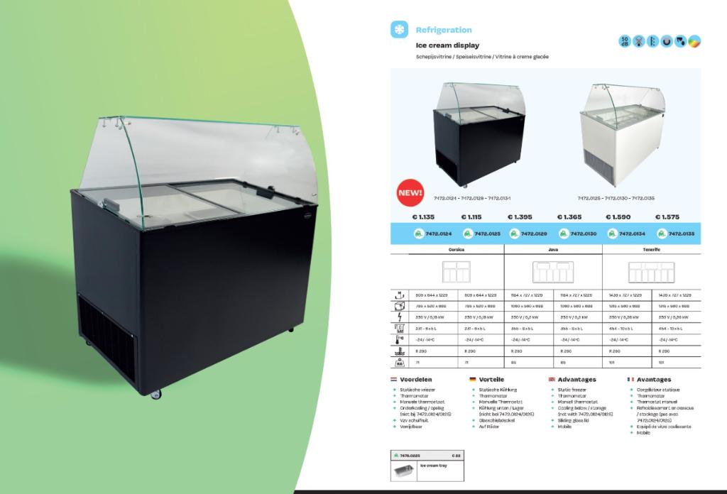comptoir vitrine à glace, Ophalen, IJs