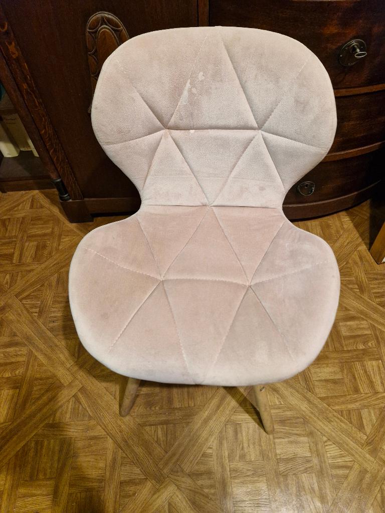 Petit fauteuil rose en velours, Maison & Meubles, Enlèvement