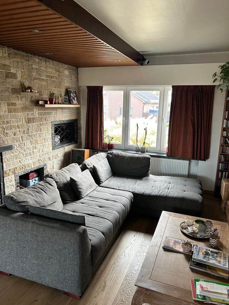 Coin salon en tissu gris, Maison & Meubles, Enlèvement, Utilisé, Tissus