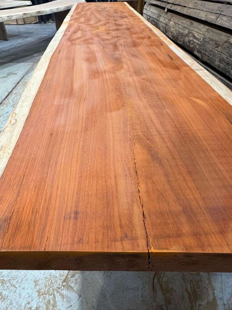 eettafel padouk , suar, eik . Op elke maat, massief 8 cm, Gentstraat 75, 9700 oudenaarde, Ophalen of Verzenden, Info@boomstamtafel.net