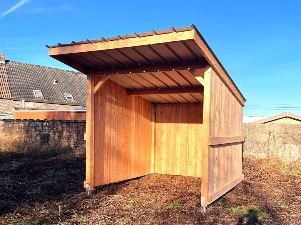 Schuilhok 3x4m in douglashout - Afgehaald of geleverd., Weidegang, 1 paard of pony