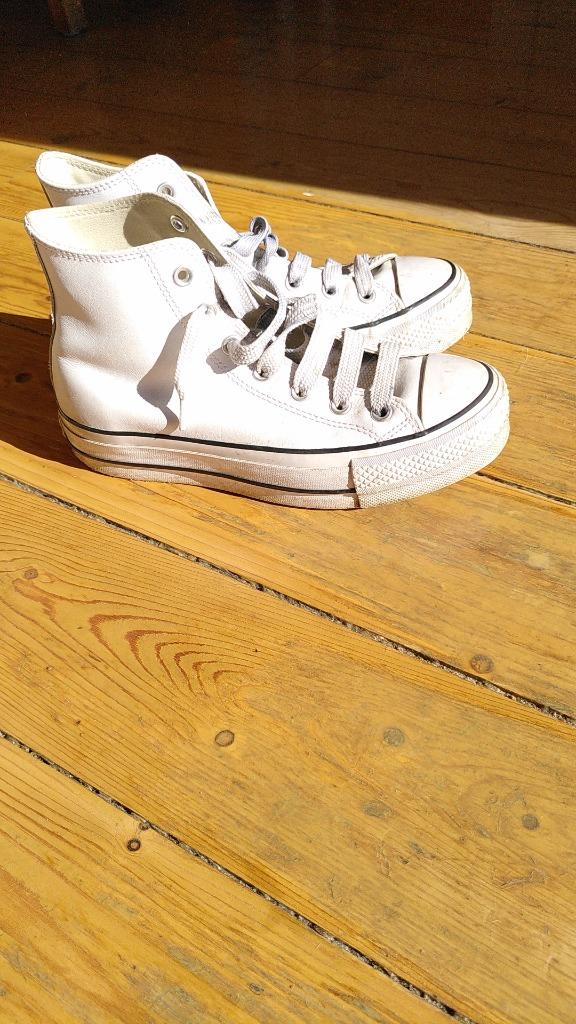 leren Convesre All Stars, Ophalen, Wit, Zo goed als nieuw, Sneakers