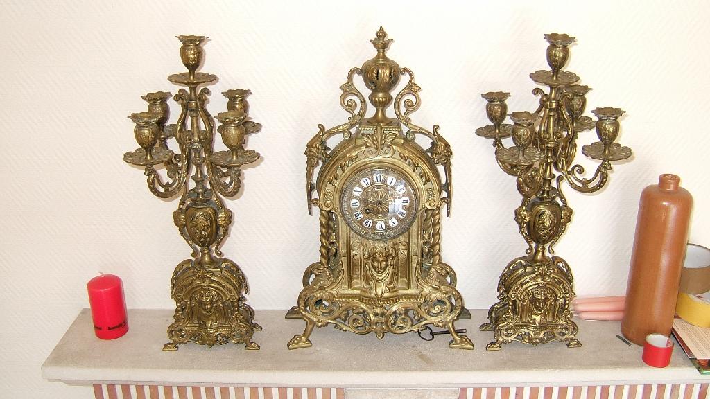 Garniture  de cheminée 19ème, Antiquités & Art, Antiquités | Horloges, Enlèvement