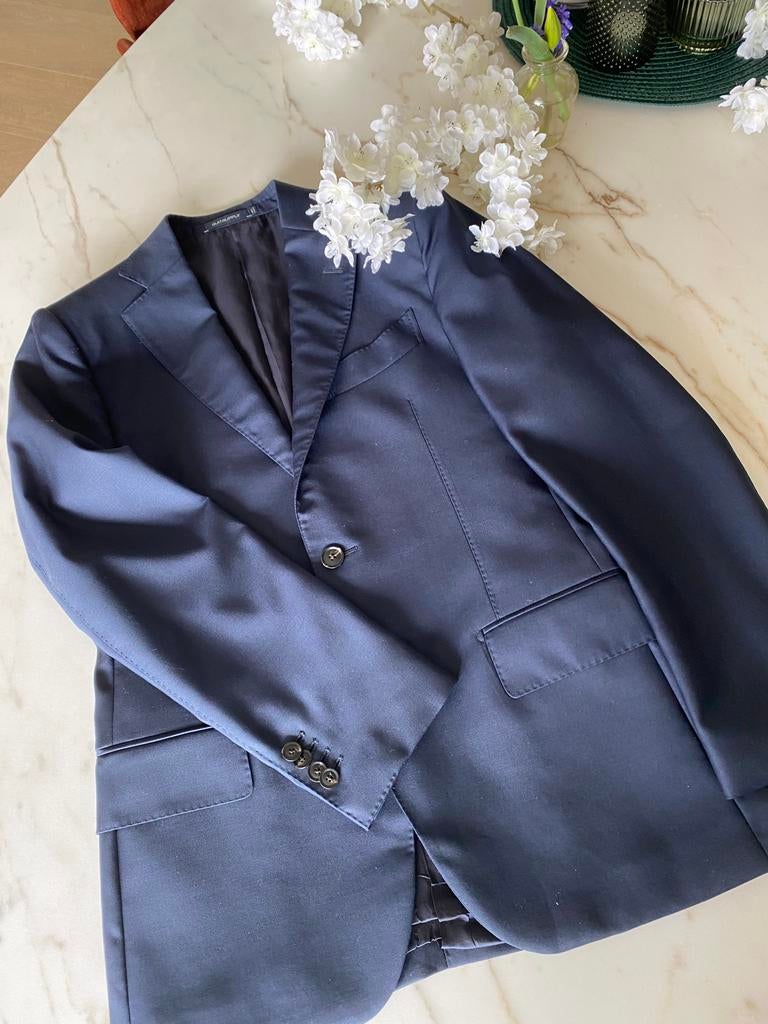 Kostuum donker blauw jonge snit Suitsupply, Ophalen of Verzenden, Zo goed als nieuw, Maat 48/50 (M), Blauw