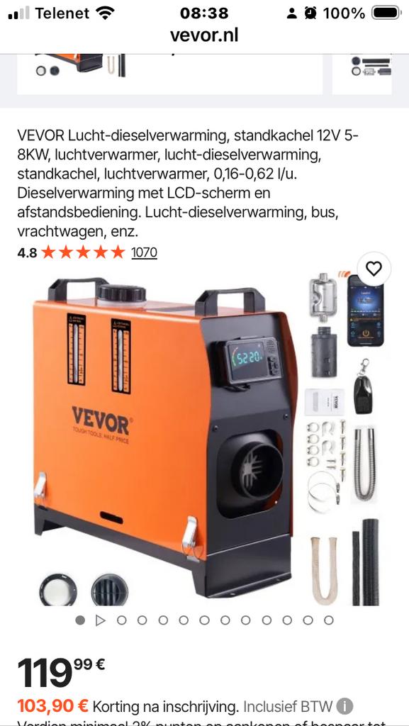 Verwarming tent, Watersport en Boten, Hengelsport | Karpervissen, Ophalen, Zo goed als nieuw