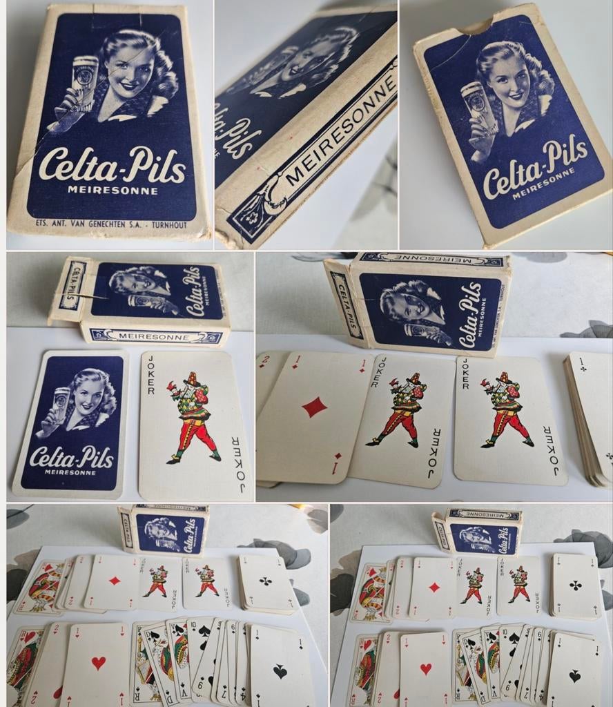 Celta Pils Meiresonne vintage speelkaarten blauw, Ophalen of Verzenden, Speelkaart(en)