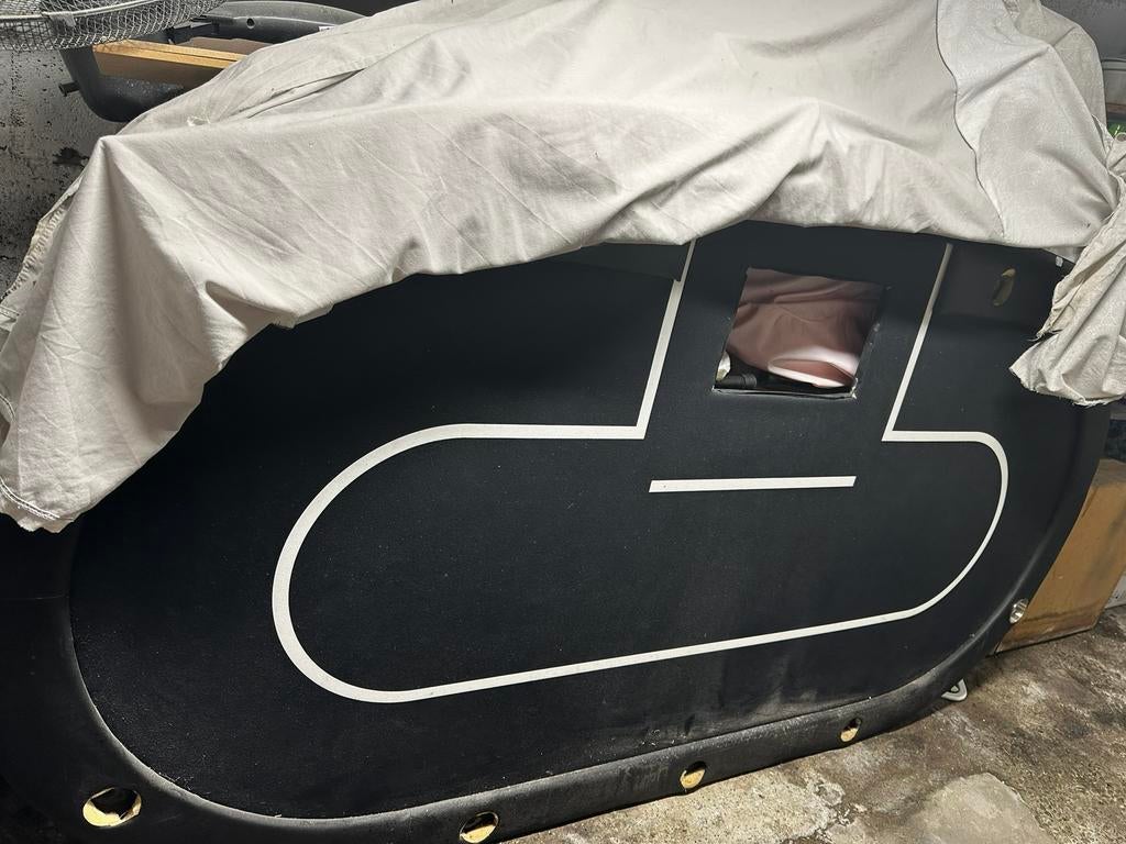 Pokertafel met 10 lederen stoelen, Ophalen, Zo goed als nieuw