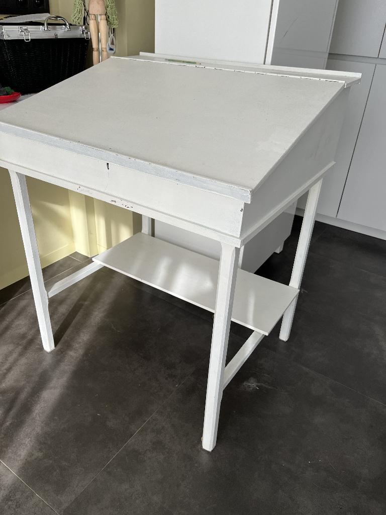 lessenaar wit antiek, Utilisé, Antique, Bois, Blanc