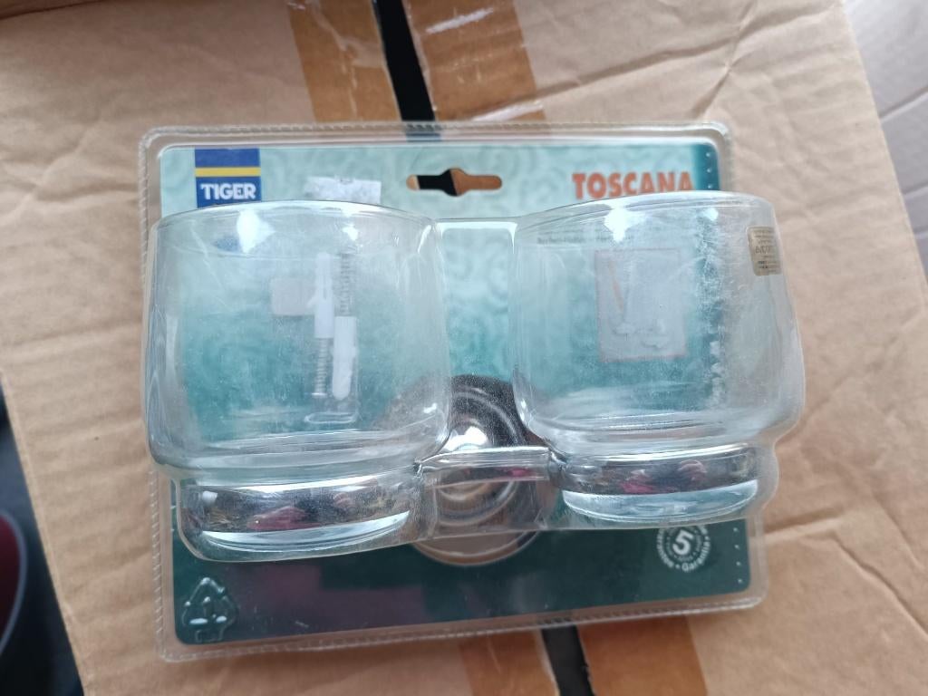 PORTE-GOBELET DE SALLE DE BAIN avec VERRE - LUNETTES, Enlèvement, Neuf, Autres types