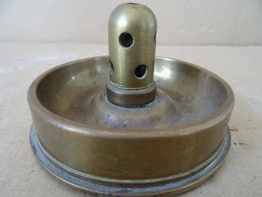 Curiosa koperen asbak gemaakt van granaat sieradenschaaltje, Ophalen of Verzenden