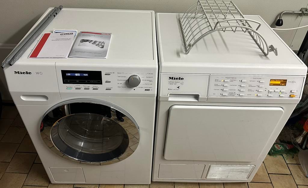 Pompe à chaleur Miele 8KG+machine à laver Miele 8KG1600 A+++, Electroménager, Programme lavage à la main, 1600 tours ou plus, Comme neuf