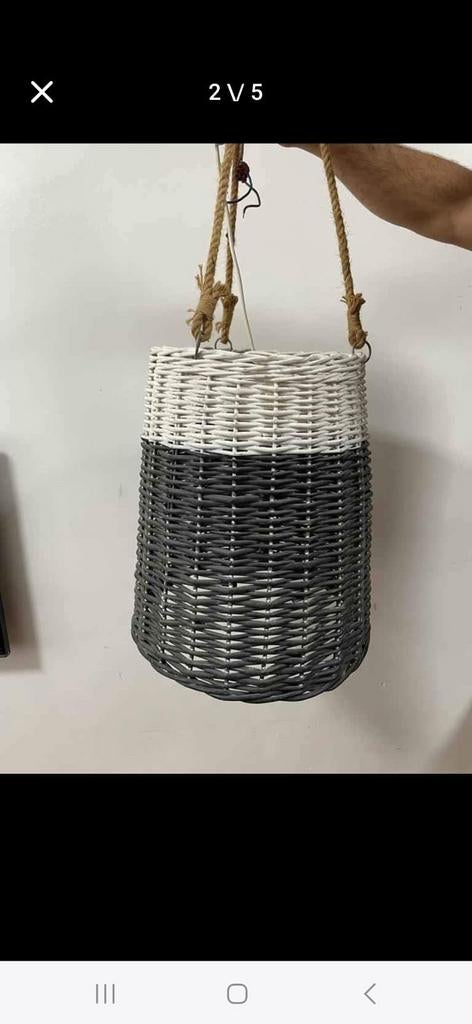 Prachtige vintage rieten hanglamp/rotan hanglamp, Ophalen