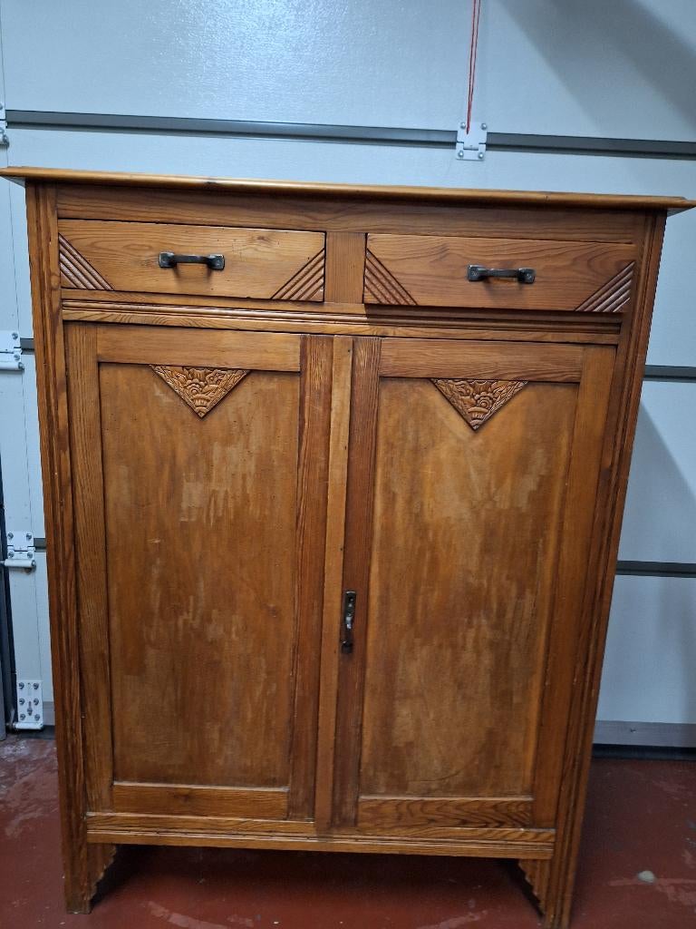 Charmante antieke volhouten kast, Ophalen, Gebruikt, Antiek, landelijk, 25 tot 50 cm