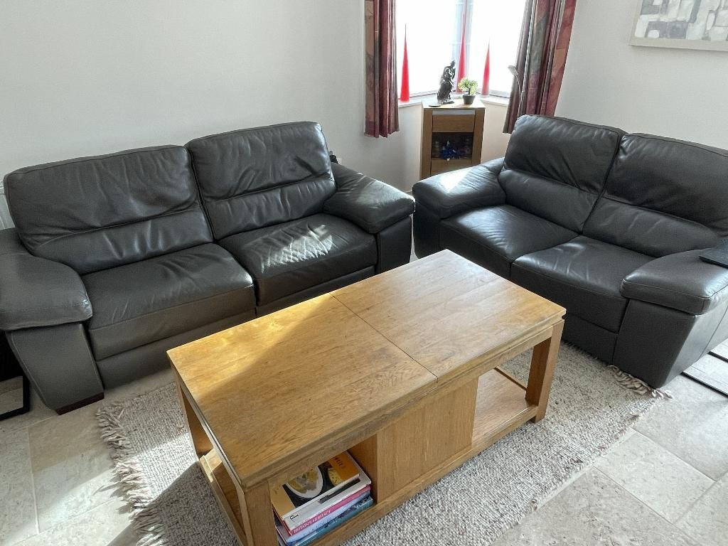 Canapés cuir Calia Italia 3 places et 2 places, Enlèvement, Utilisé, Quatre personnes ou plus, Cuir