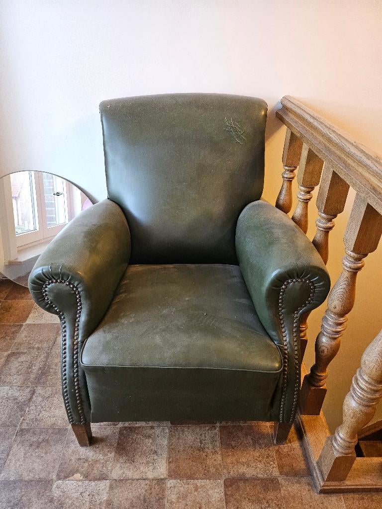 Vintage zetel - Club chair - stoel - fauteuil, Ophalen, Overige materialen