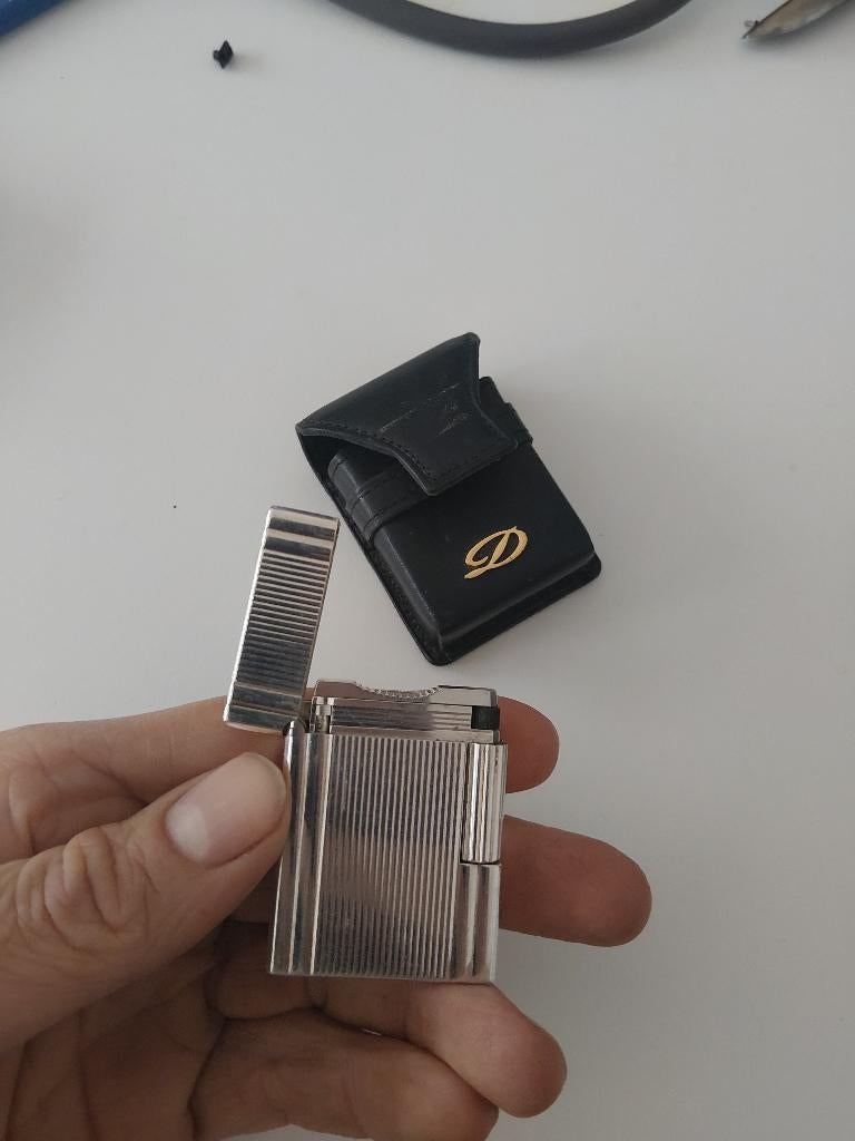 Vintage ligne 1 ST DuPont avec étui en cuir, Enlèvement ou Envoi, Utilisé, Briquet