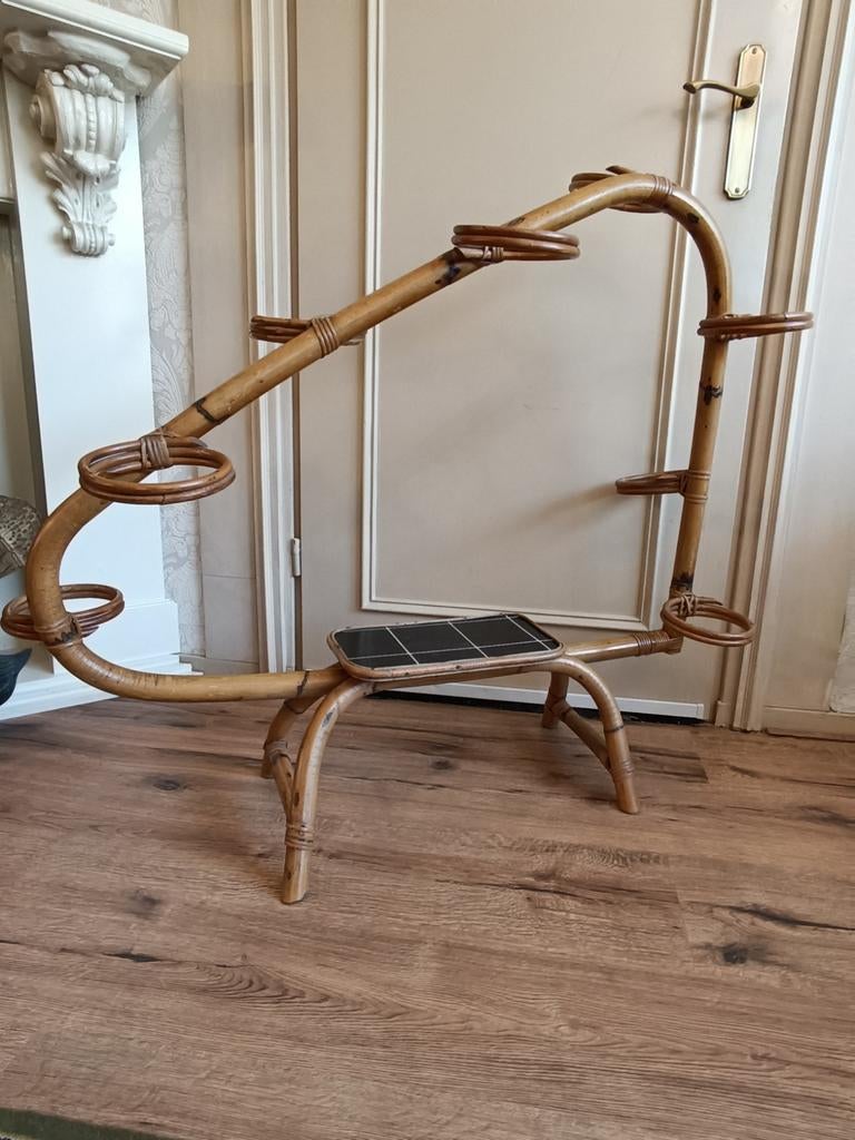 Vintage Rotan Plantenstandaard, Ophalen of Verzenden