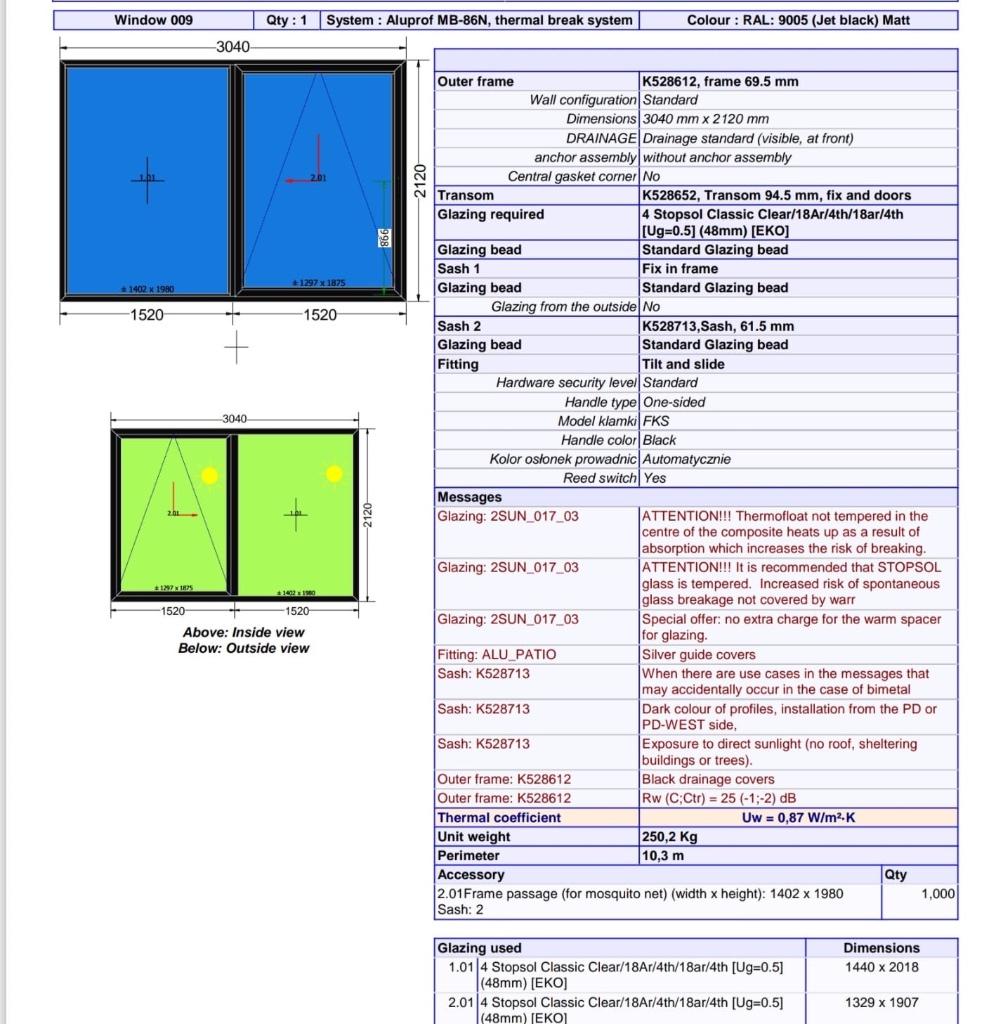 Aluminium Schuifraam Patio – Triple Glas – 30402120, Doe-het-zelf en Bouw, Ophalen, 225 cm of meer, Aluminium, Zo goed als nieuw
