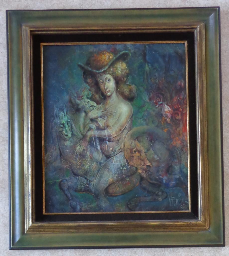 ROGER VAN BELLEGHEM / VROUW WEZENS / OLIEVERF 78x70cm KADER, Enlèvement