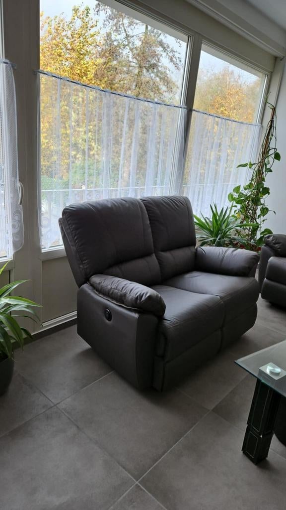 Canapé cuir relax 2 places neuf, Enlèvement, Cuir