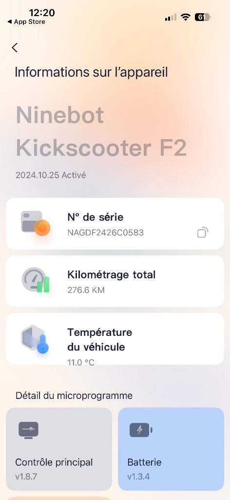 Trotinette Ninebot F2, Enlèvement, Comme neuf, Step électrique (E-scooter), Segway Ninebot