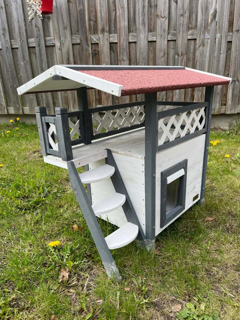 Houten huis voor kat/hond, Dieren en Toebehoren, Kattenmanden, Zo goed als nieuw, Overige, Ophalen