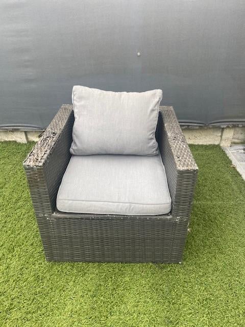 Tuizetel met kussens, Tuin en Terras, Ophalen, Gebruikt, Kunststof, Tuinset