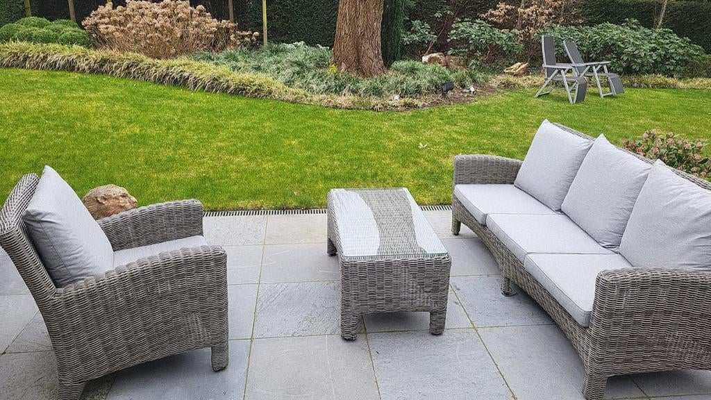 Ensemble de salon Bristol, Rotin, Table d'appoint, Utilisé, Sets de jardin