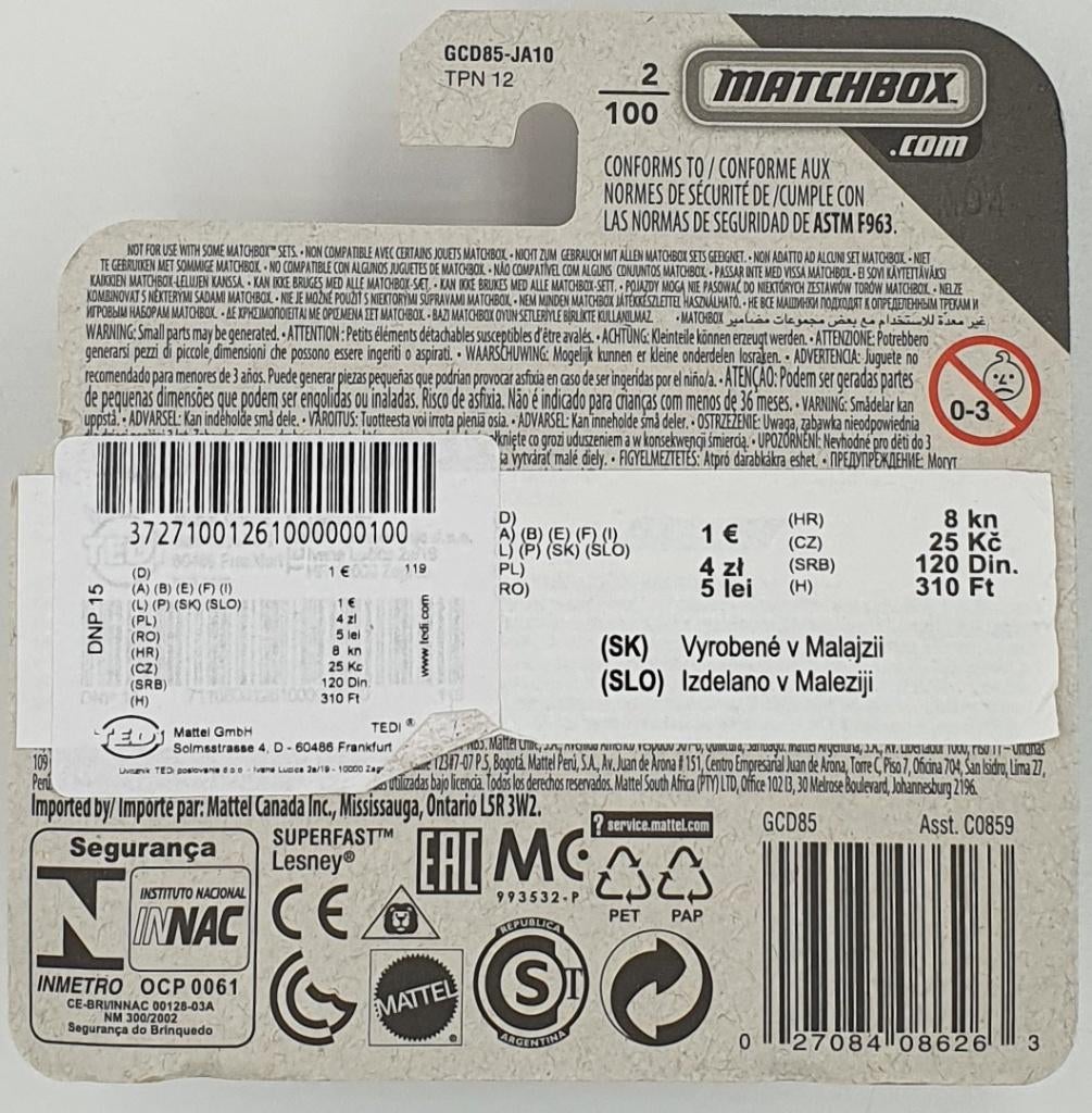 Matchbox - '18 Dodge Charger - GCD85 - 1:64, 333 Continental Boulevard, El Segundo, CA 90245, United States, Verzenden, Nieuw