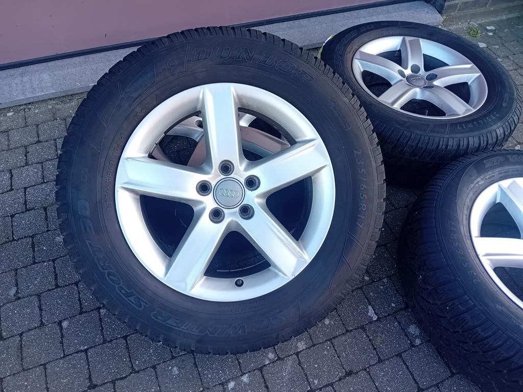 Winterbanden Dunlop velgen Audi Q5 5 X 112 17inch 5-6mm❄️, Pneus et Jantes, Pneus hiver, Véhicule de tourisme, 17 pouces
