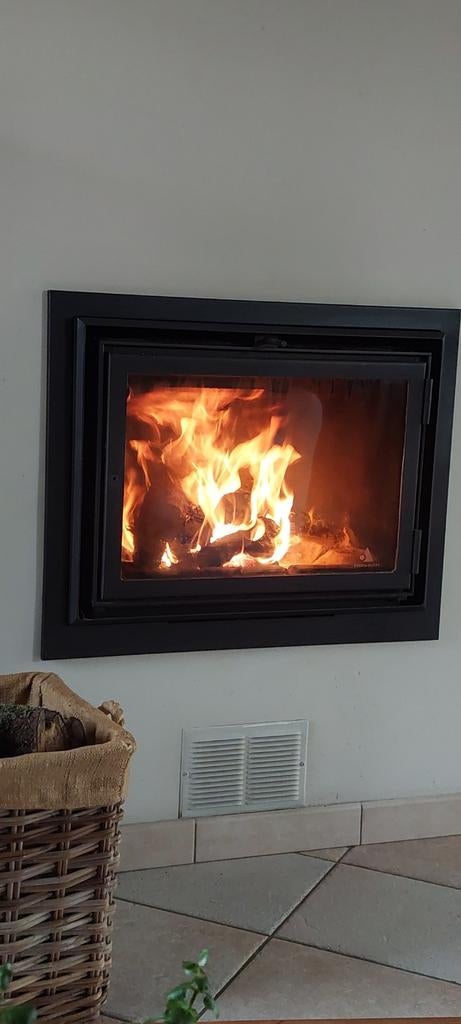 DON-BAR Inzetstuk 6952 met ventilator en flexibele complete, Ophalen, Gebruikt, Inzethaard, Houthaard