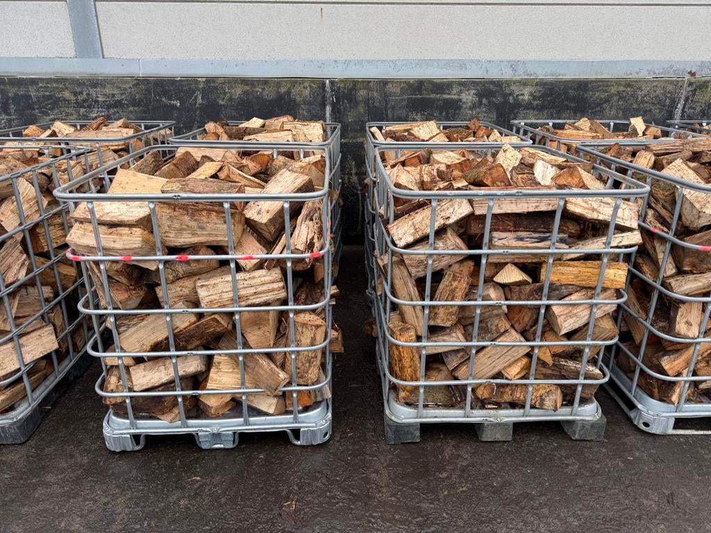 Halfdroog Brandhout ( eik, haagbeuk, beuk & es), Tuin en Terras, 3 tot 6 m³, Ophalen, Eikenhout, Blokken