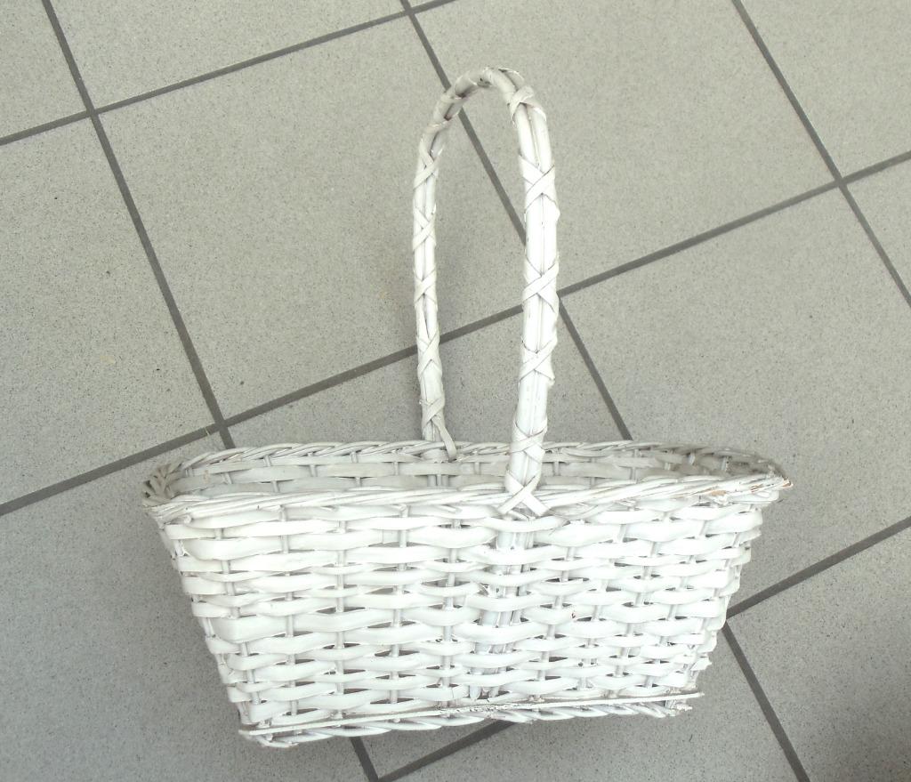 Presentatie mand rechthoek voor doopsuiker -witte kleur 41cm, Enlèvement, Utilisé, Cadeau d'accouchement