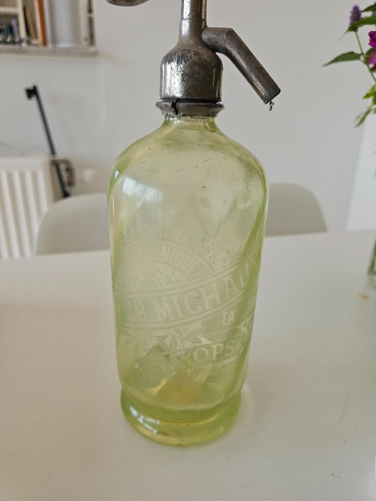 siphon hygienique pur cristal ch michaux eaux minerales siro, Antiquités & Art, Enlèvement ou Envoi