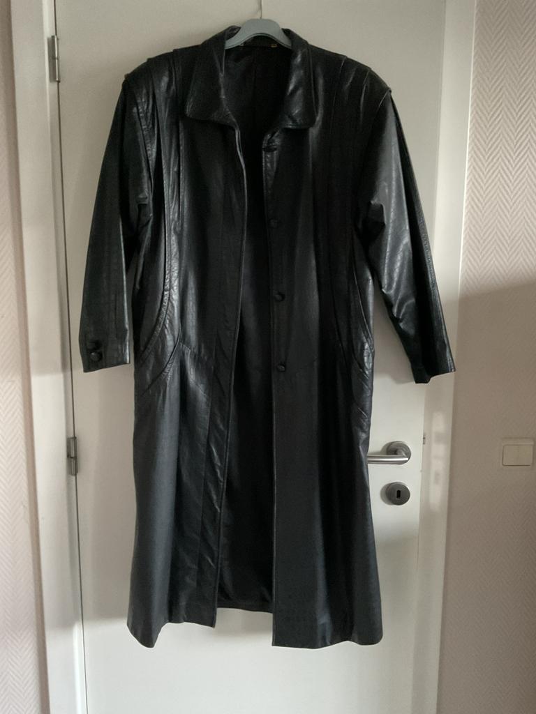 Lederen dames jas, Kleding | Dames, Ophalen, Zo goed als nieuw, Maat 38/40 (M), Zwart