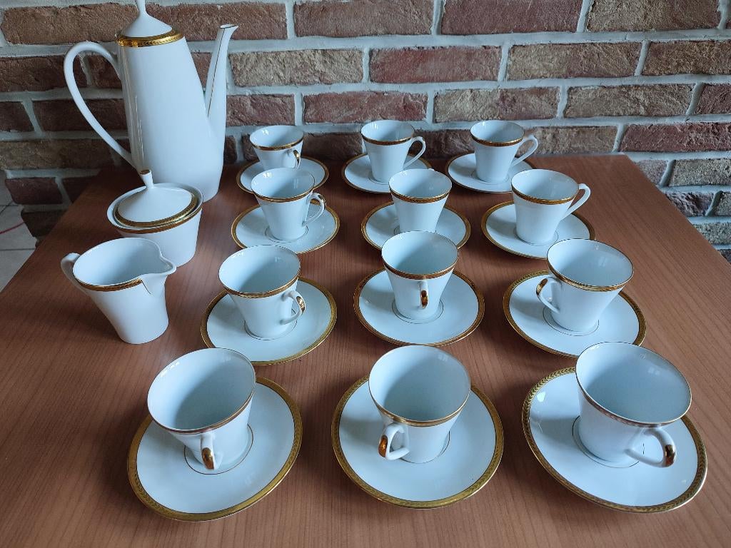 Service à café 12 pièces complet La Porcelaine de Baudour, Antiquités & Art, Antiquités | Services (vaisselle) complet, Enlèvement