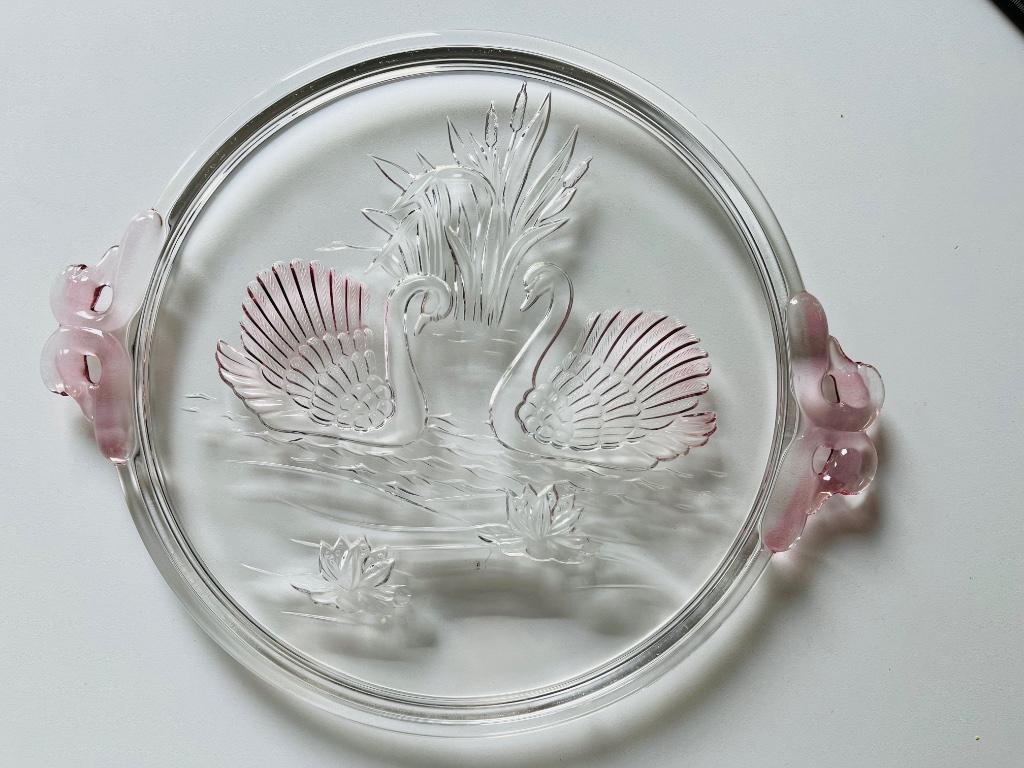 Taartschotel met zwanen -Waltherglas Schwanensee, Ophalen of Verzenden