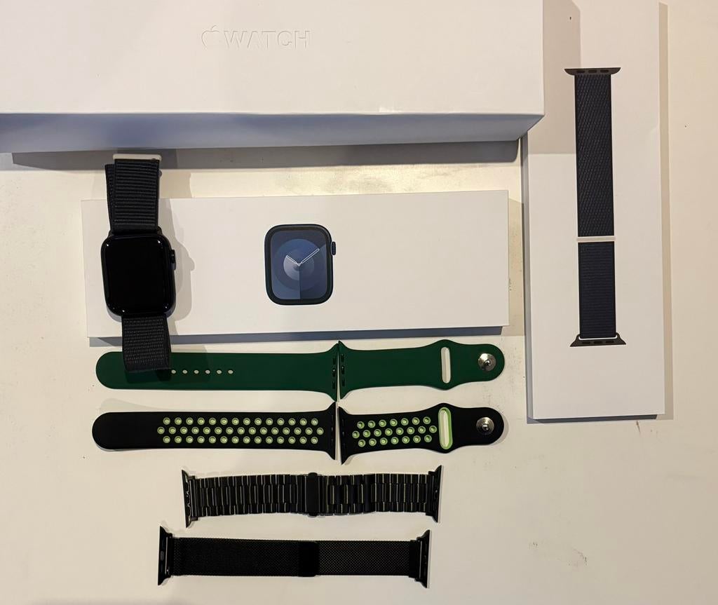 Apple Watch série 9 - 45 mm, Verzenden, Zwart, IOS, Zo goed als nieuw