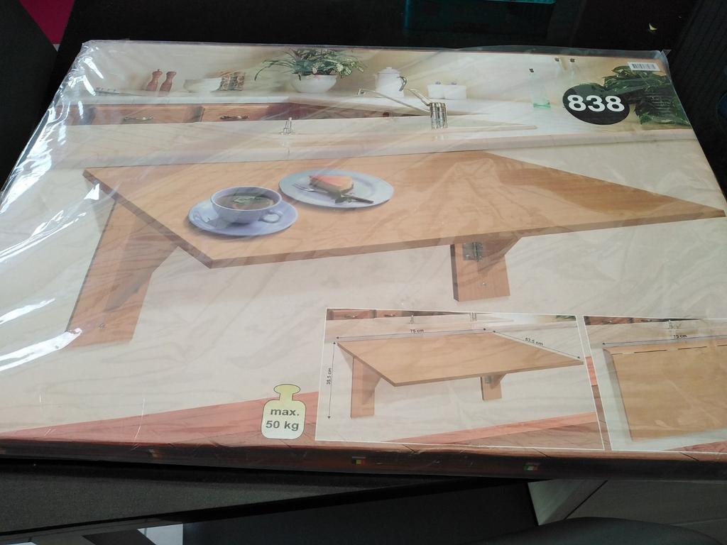 Opvouwbare houten wandtafel NIEUW 2 stuks mogelijk, Ophalen, Nieuw