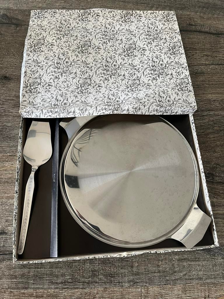 Présentoir à gâteaux en inox avec cuillère, Maison & Meubles, Enlèvement, Comme neuf