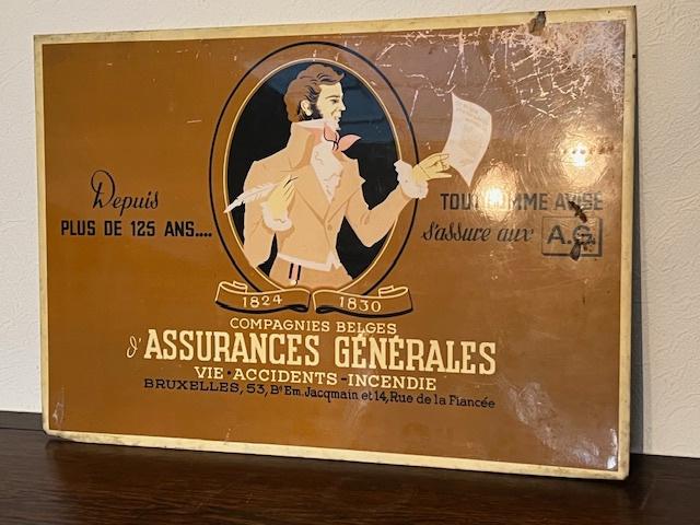 Ancienne plaque publicitaire Assurances Générales, Bruxelles, Enlèvement