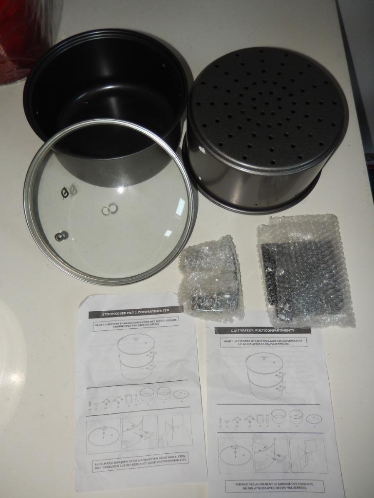STOOMKOKER MET 2 COMPARTIMENTEN, Enlèvement ou Envoi, Neuf, Autres matériaux, Casserole, Bidon ou Boîte